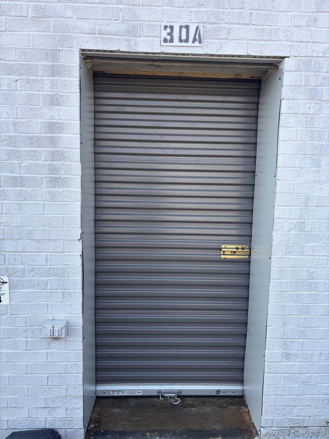 Roll-up door on a building