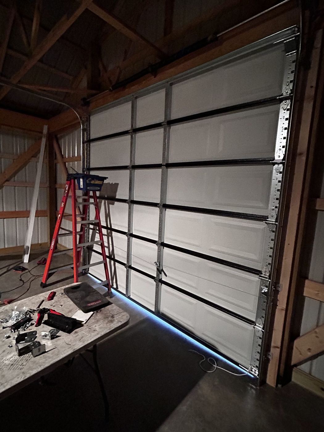 Sectional door installation